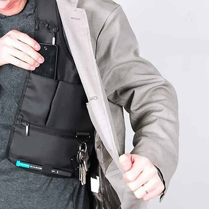 Anti-Pry Hidden Underarm Bag, Leather Organizer Case for Tablet & Card