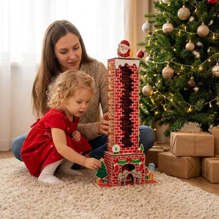 24 Day Xmas Santa Chimney Countdown Calendar Puzzle Toy NEW