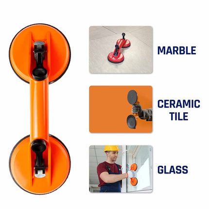 Dual Suction Cup Pad Lifter 50kg Sucker Plate Glass Tile Mirror Puller