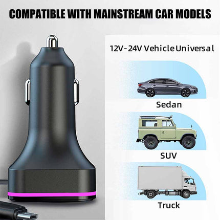 Car Bluetooth FM Transmitter USB Type C Fast Charger Hands Free Adapter