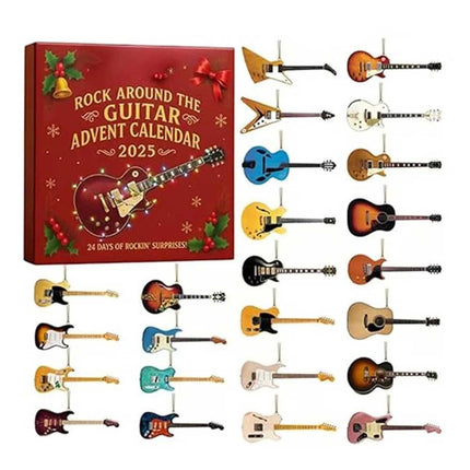 2025 Guitar Advent Calendar, 24 Days Christmas Countdown 2D Flat