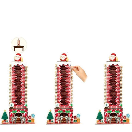 24 Day Xmas Santa Chimney Countdown Calendar Puzzle Toy NEW
