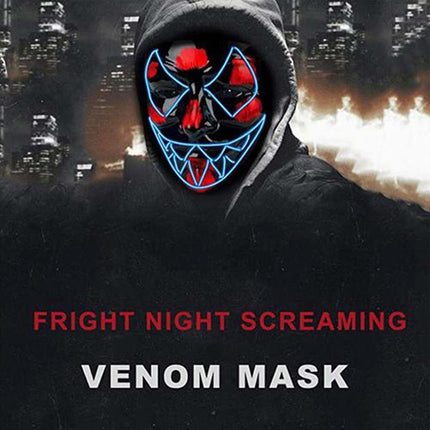 Halloween LED Purge Mask Glow in Dark Light Up Costume Scary Rave Cosplay
