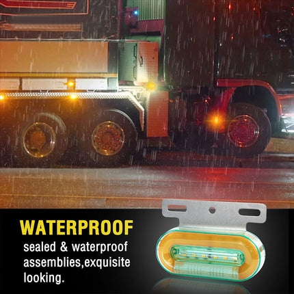 4X 24V Truck Side Marker Light Dynamic LED Yellow Trailer Lorry Van Bus Caravan