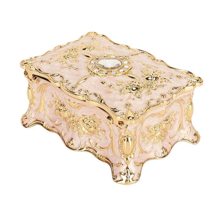 Vintage Alloy Jewellery Box, Trinket Organiser Ring Necklace Storage Case Gift