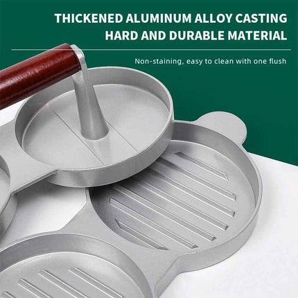 Double Burger Press Hamburger Maker Non-Stick Aluminium Beef Patty BBQ
