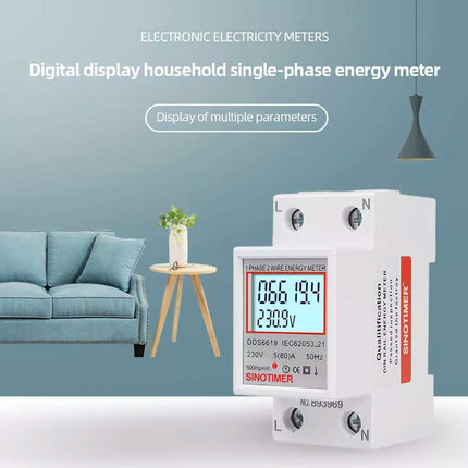 LCD Digital Power Meter KWH Electric Meter 220V 230V 50 60Hz Indoor