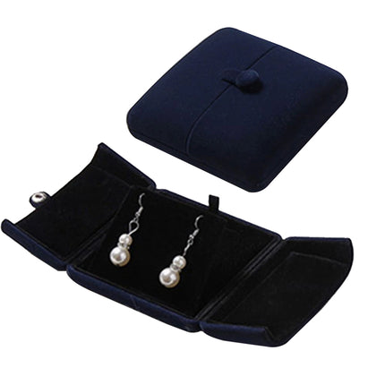 Small Velvet Double Open Jewelry Box, Gift Holder for Necklace and Earrings