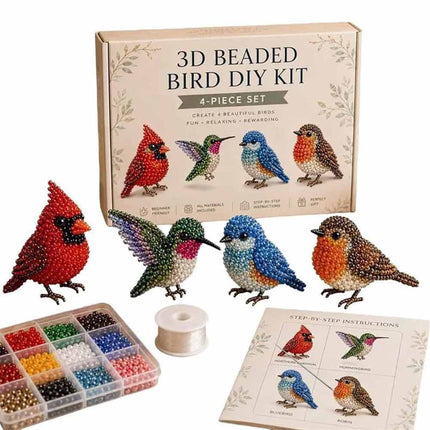3D Beaded Animal DIY Kit – Cute Bead Embroidery Craft for Kids