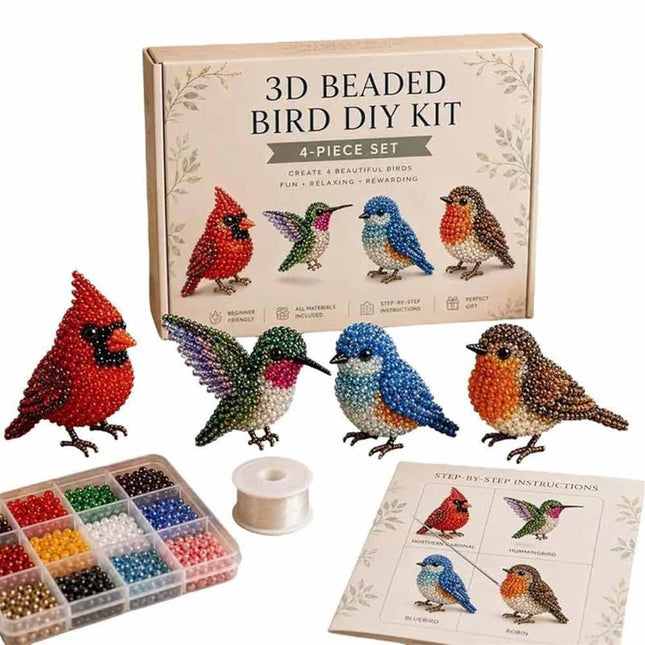 3D Beaded Animal DIY Kit – Cute Bead Embroidery Craft for Kids