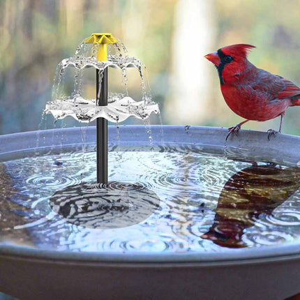 3-Tier Solar Bird Bath Fountain with Pump and Solar Panel for Garden