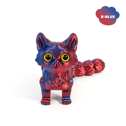 3D Printed Cat Toy with Articulated Joints 16CM – PLA Fidget Figurine Gift