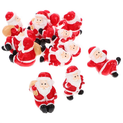 12Pcs Random Santa Mini Figurines Christmas Ornaments Indoor Decor