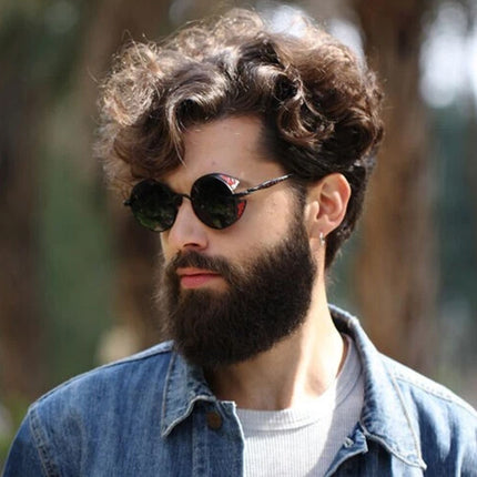 Men Women Steampunk Round Polarized Sunglasses UV400 for Driving Retro