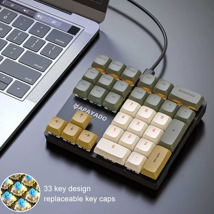 K33 RGB Mini Keyboard 33 Key Left Hand PBT Keycaps Plug Play Keypad