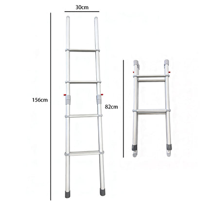 4-Step Foldable Aluminium Ladder – Lightweight & Non-Slip for Caravan RV Bunk