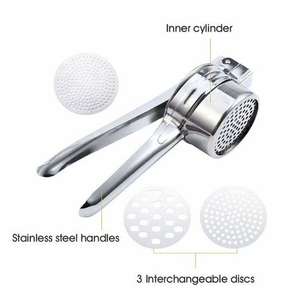 Manual Stainless Steel Juicer Vegetable Press Potato Lemon Garlic Colored Box