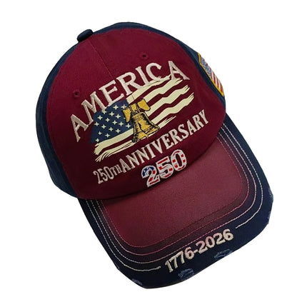 US 250th Anniversary Embroidered Baseball Cap 1776-2026 Gift for Dad