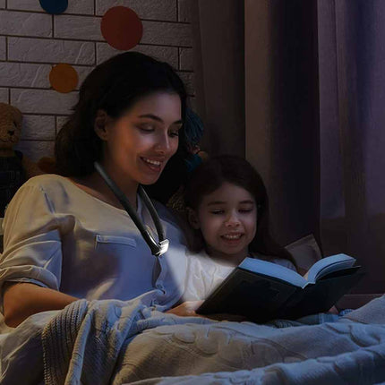 Hands Free LED Neck Reading Light USB Rechargeable Book Bed Night Lamp