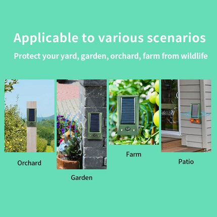 Solar Ultrasonic Animal Repeller IP66 Cat Dog Fox Pest Scarer Deterrent