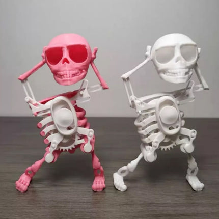 3D Dancing Skeleton Toy, Clockwork Spring Self-Moving Swinging Bobblehead