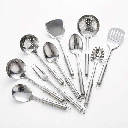 10PCS Stainless Steel Cookware Set with Utensils & Serving Spoons