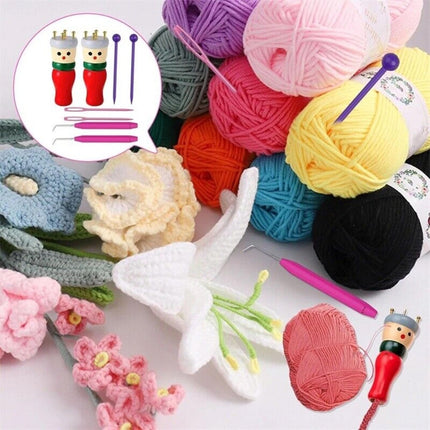 Wooden Spool Knitting Doll French Knitter 2-Pc Kit for Beginner