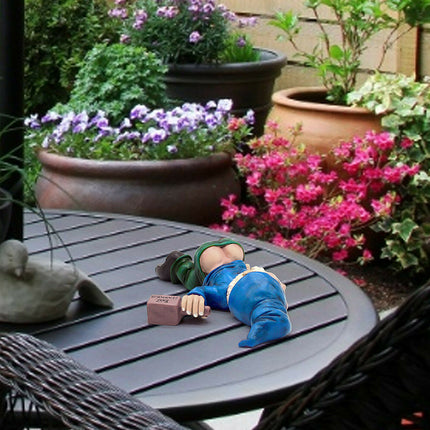 Funny Drunk Dwarf Garden Gnome Statue Rude Passed Out Patio Ornament