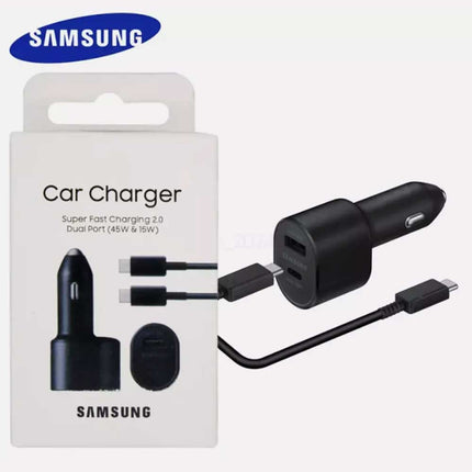 60W Dual Car Charger 45W+15W USB-C & USB-A Super Fast Charging