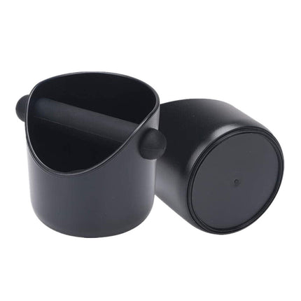 Coffee Waste Container with Knock Bar & Tamper Tube, Black Bucket for Barista
