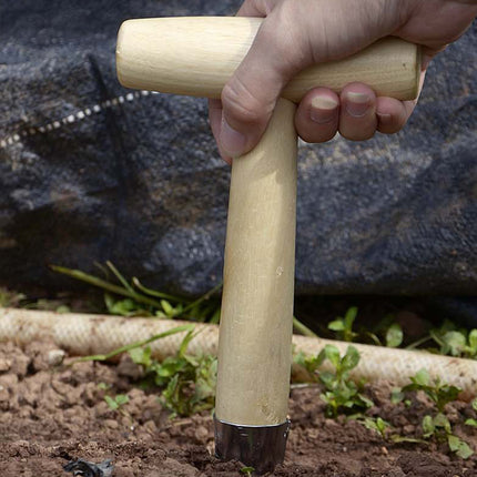 Garden Dibber T-Handle Carbon Steel Seed & Bulb Sowing Planting Tool Punch