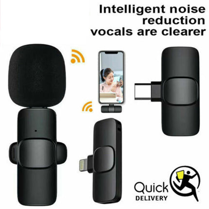 Wireless Lavalier Mini Mic for Android iPhone iPad Vlog Live Streaming