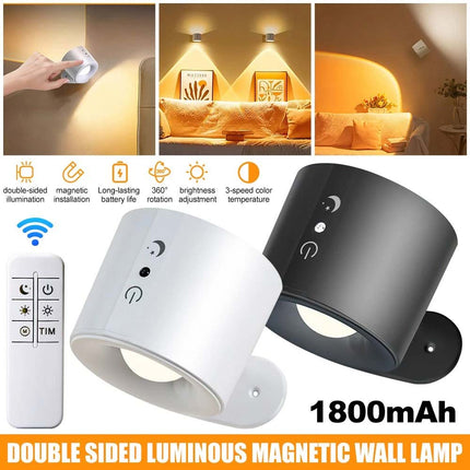 Rechargeable LED Magnetic Wall Mounted Night Lamp with Remote
