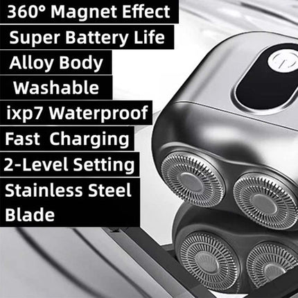 Portable Rotary Shaver Cordless Wet Dry High Speed Beard Trimmer Travel