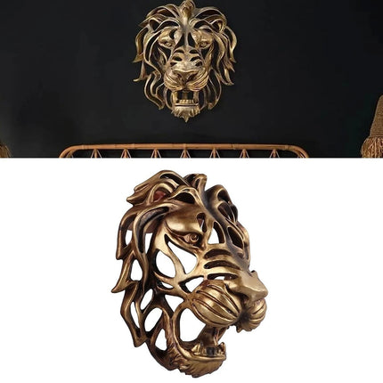 Wall Art Garden Ornament Lion Sculpture, Outdoor Home Decor Accessory Artwork