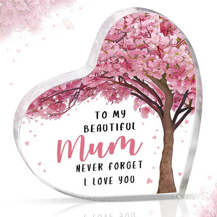 Love Heart Acrylic Decor Gift for Mom, Mother's Day Gift 10x10cm