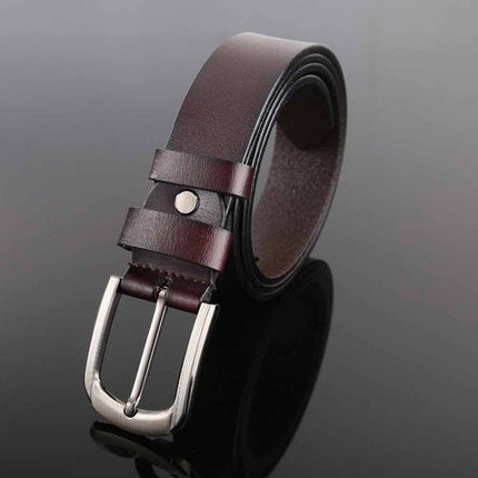 Men's Genuine Full Grain Leather Casual Belt 125cm Top Quality