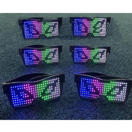 LED Bluetooth Glasses APP Programmable Text for Raves DJ EDM Events