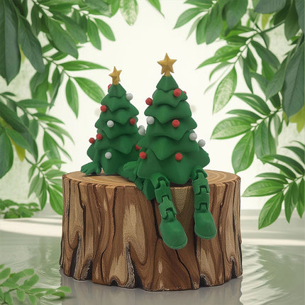 3D Printed Christmas Tree Desktop Decoration Movable Joints Tabletop