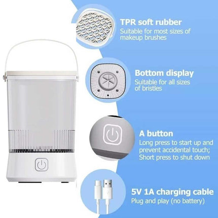 Portable Electric Makeup Brush Cleaner Machine, Automatic USB Tool