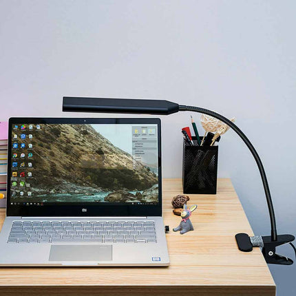 Flexible USB Clip-On Reading Lamp, LED Bedside Desk Light for Night