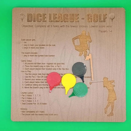 Tabletop Dice Golf Game, Wooden Mini Board Fun Challenge