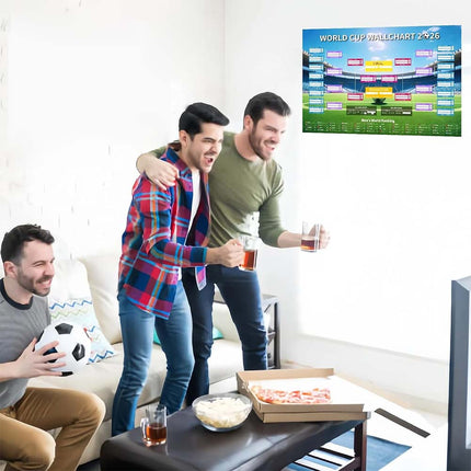 2 Pcs 2026 World Cup Football Wall Chart Schedule Poster 60x90cm