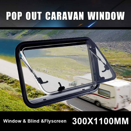 RV caravan 300*1100mm push out window locking handle with strut attachment