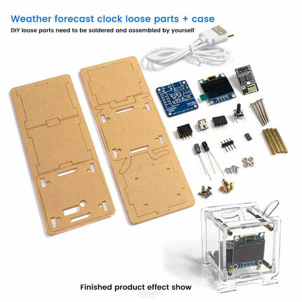 DIY Electronic OLED Mini Clock Kit with Shell Soldering Project