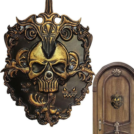 Halloween Iron Skull Doorbell, Spooky Animated Haunted Prop Decor