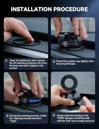 JOYROOM 360° Magnetic Car Mount, MagSafe Suction Cup Holder for iPhone Android