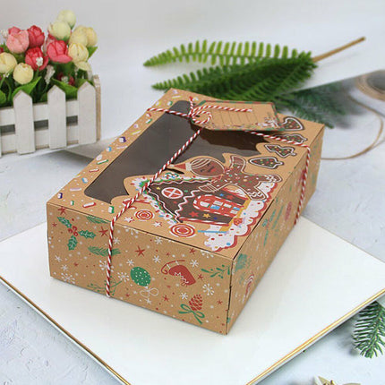 12Pcs Xmas Candy Cookie Gift Boxes Bakery Cupcake Muffin Cake Box