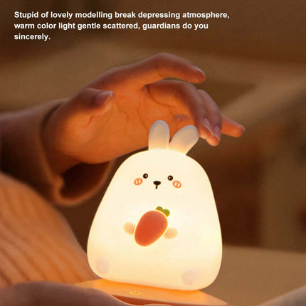 LED Animal Night Light Silicone Rechargeable Bedside Lamp for Gift