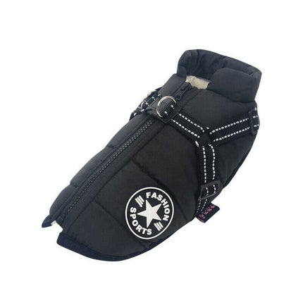 Waterproof Winter Dog Jacket with Harness, Breathable Sizes S-L